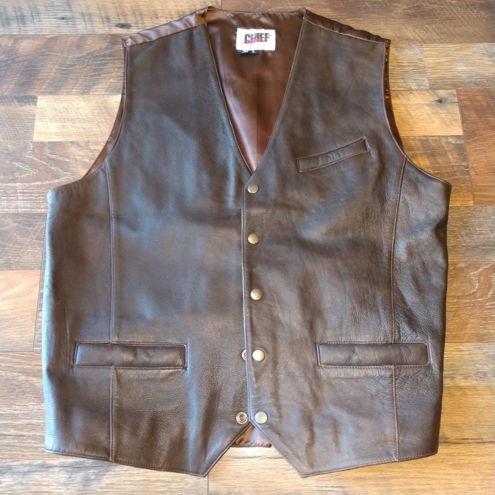 Vintage Leather vest - Men's large